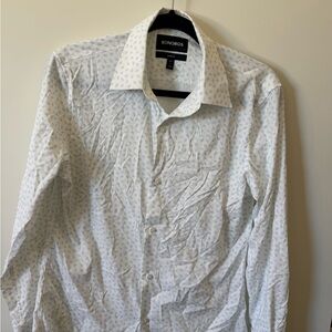 Bonobos Blue and White Patterned Dress Shirt (Sm Short/Tailored Fit)